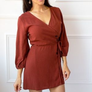 Tunic Wrap Dress - Rust